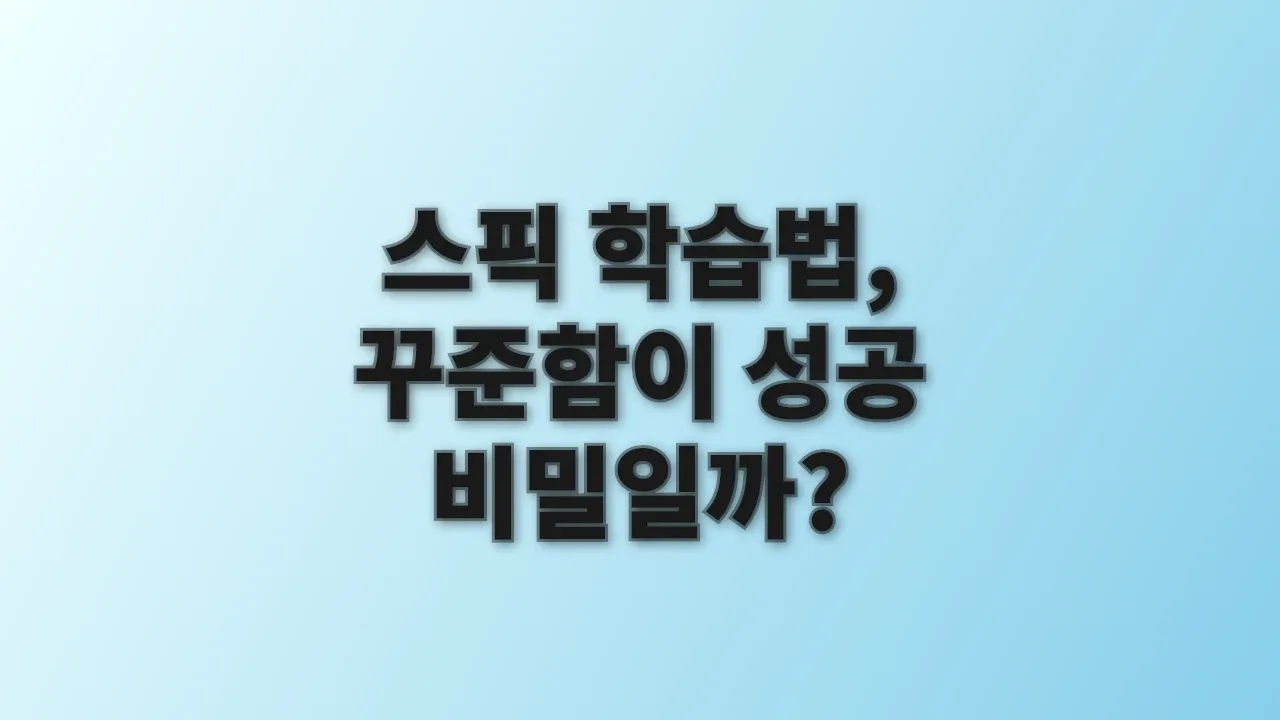 스픽 학습법, 꾸준함이 성공 비밀일까?